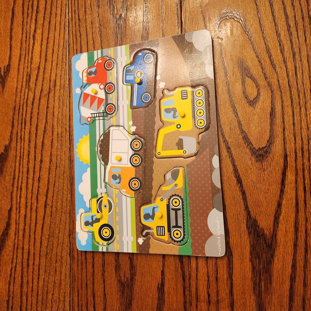 Melissa & Doug Colorful Vehicle Puzzle - Yellow, Blue, Red